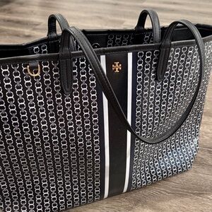 Tory Burch Monochrome Patterned Tote